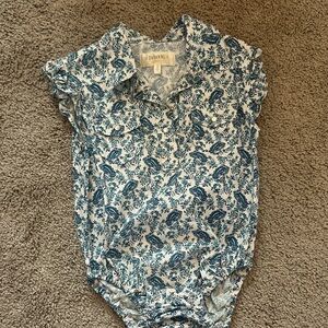 Shyanne Blue and White Paisley Romper